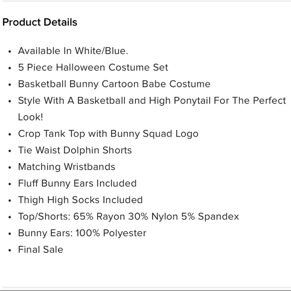 5 Piece Costume Set Lola Bunny - Picture 7 of 7